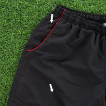 Load image into Gallery viewer, (2007) Nike Small Swoosh Embroidered Piping Black Sports Shorts - L (32-36”)
