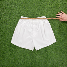 Load image into Gallery viewer, (2000) Nike Tennis Court Embroidered Pleated White Sports Shorts - L (32/34”)
