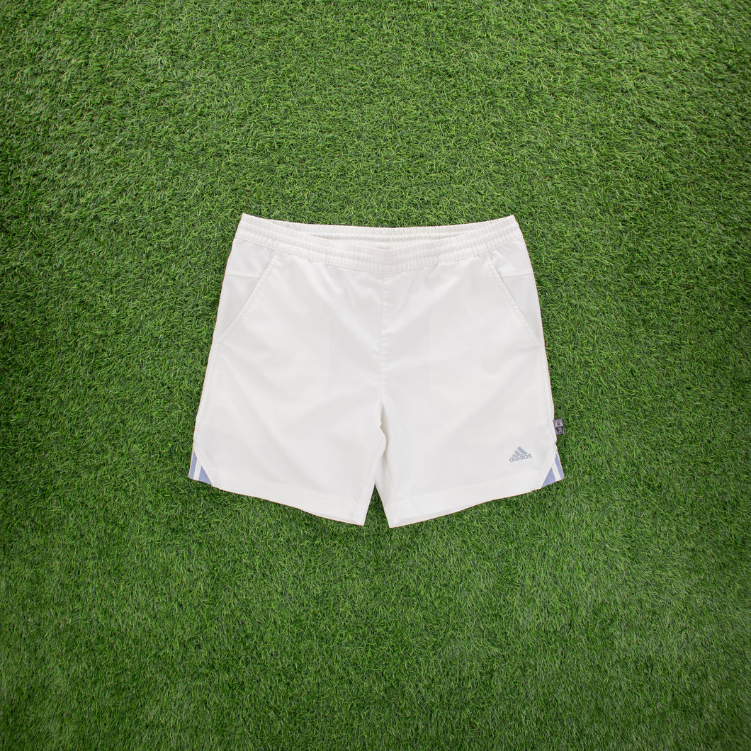 (2002) Adidas ClimaLite 3-Stripe Embroidered Logo White Sports Shorts - M (28-32”)