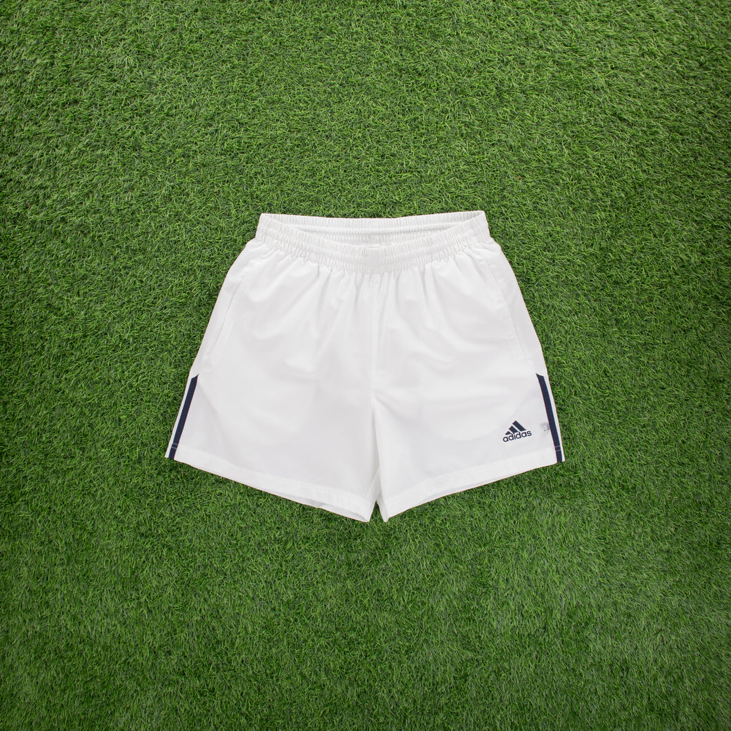 (2001) Adidas 3-Stripe Embroidered Logo White Sports Shorts - M (32/34”)