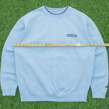 Load image into Gallery viewer, Reebok Small Spell Out Logo Embroidered Crewneck Light Blue Sweatshirt - M
