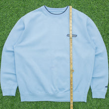 Load image into Gallery viewer, Reebok Small Spell Out Logo Embroidered Crewneck Light Blue Sweatshirt - M
