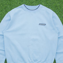 Load image into Gallery viewer, Reebok Small Spell Out Logo Embroidered Crewneck Light Blue Sweatshirt - M
