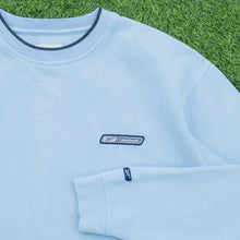 Load image into Gallery viewer, Reebok Small Spell Out Logo Embroidered Crewneck Light Blue Sweatshirt - M
