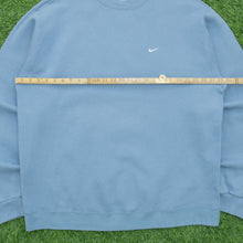 Load image into Gallery viewer, Nike Small Swoosh Embroidered Logo Pastel Light Blue Crewneck Sweatshirt - XL
