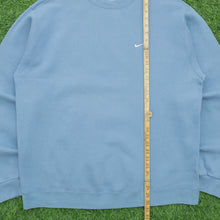 Load image into Gallery viewer, Nike Small Swoosh Embroidered Logo Pastel Light Blue Crewneck Sweatshirt - XL

