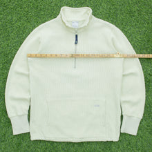 Load image into Gallery viewer, Women’s 2000 Nike Small Embroidered Pocket Logo Drawstring Ribbed Light Yellow Quarter Zip Hoodie - M (10-12)
