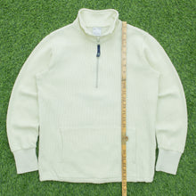 Load image into Gallery viewer, Women’s 2000 Nike Small Embroidered Pocket Logo Drawstring Ribbed Light Yellow Quarter Zip Hoodie - M (10-12)
