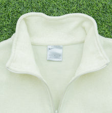 Load image into Gallery viewer, Women’s 2000 Nike Small Embroidered Pocket Logo Drawstring Ribbed Light Yellow Quarter Zip Hoodie - M (10-12)
