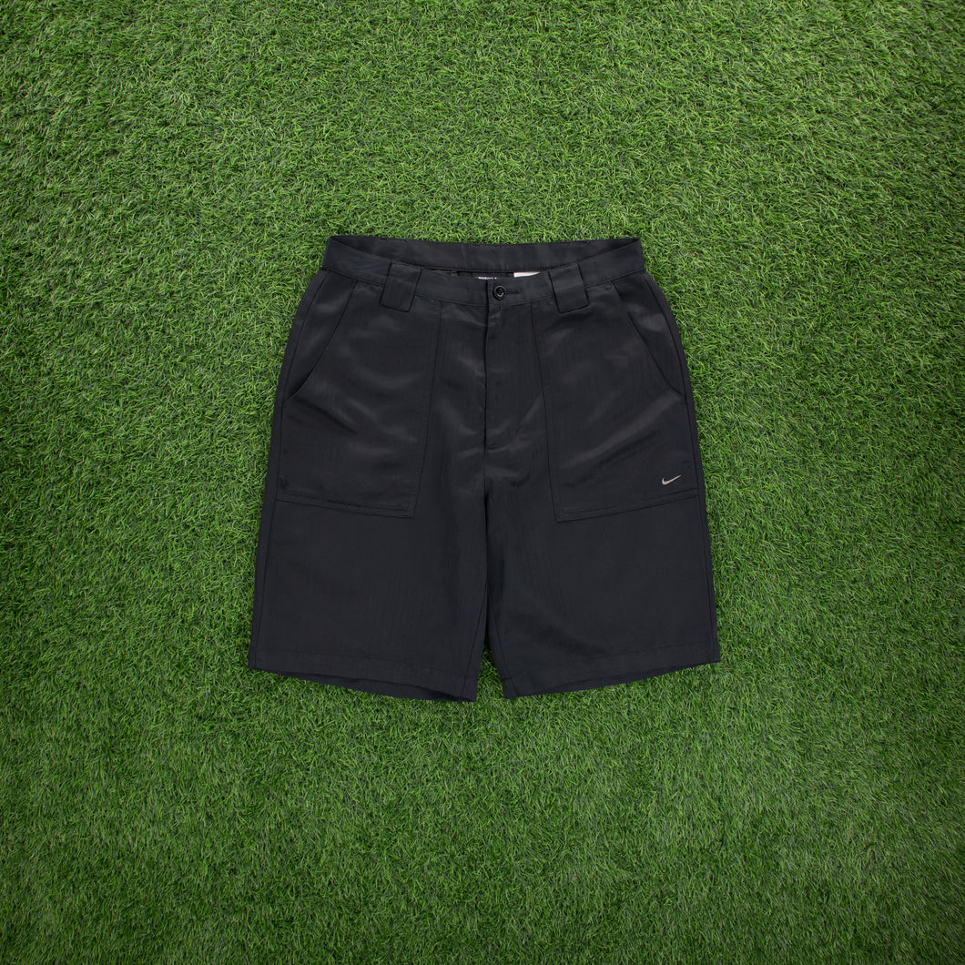 (2010) Nike Golf Small Swoosh Embroidered Pocket Black Shorts - M (28/30”)