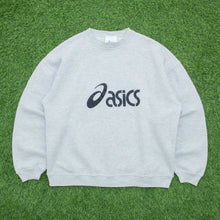 Load image into Gallery viewer, Asics Spell Out Graphic Logo Boxy Grey Sweatshirt - L
