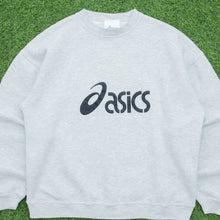 Load image into Gallery viewer, Asics Spell Out Graphic Logo Boxy Grey Sweatshirt - L
