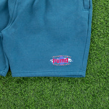 Load image into Gallery viewer, Puma International Performance Embroidered Teal Sweat Shorts - M (30/32”)
