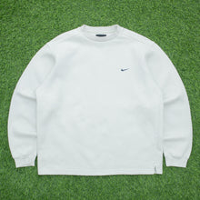 Load image into Gallery viewer, 1999 Nike Small Swoosh Embroidered Logo Crewneck Beige Sweatshirt - M
