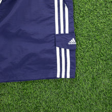 Load image into Gallery viewer, (2003) Adidas 3-Stripe Embroidered Pocket Navy Swim Sports Cargo Shorts - M/L (32/34”)

