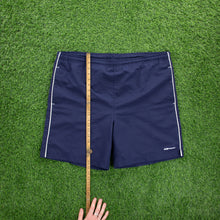 Load image into Gallery viewer, Reebok Small Spell Out Embroidered Navy Sports Shorts - L (32/34”)
