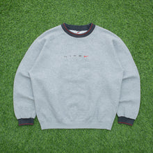 Load image into Gallery viewer, 1999 Nike Spell Out Small Swoosh Embroidered Boxy Crewneck Grey Sweatshirt - M
