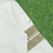 Load image into Gallery viewer, 2001 Nike Small Swoosh Embroidered Logo Stripe Taping Varsity Waffle Boxy V-Neck Beige Brown Sweatshirt - M
