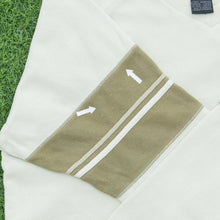 Load image into Gallery viewer, 2001 Nike Small Swoosh Embroidered Logo Stripe Taping Varsity Waffle Boxy V-Neck Beige Brown Sweatshirt - M

