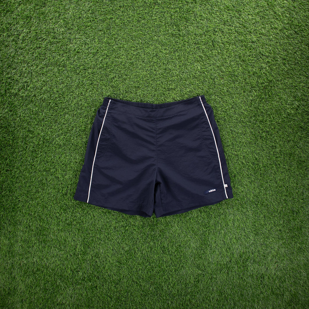 (2004) Women’s Adidas Spell Out Logo Piping Navy Sports Shorts - L (14-16)