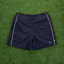 Load image into Gallery viewer, (2004) Women’s Adidas Spell Out Logo Piping Navy Sports Shorts - L (14-16)
