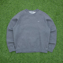 Load image into Gallery viewer, 2006 Nike Small Swoosh Embroidered Logo Boxy Raglan Crewneck Dark Grey Sweatshirt - M
