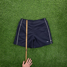 Load image into Gallery viewer, (2004) Women’s Adidas Spell Out Logo Piping Navy Sports Shorts - L (14-16)
