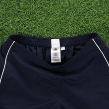 Load image into Gallery viewer, (2004) Women’s Adidas Spell Out Logo Piping Navy Sports Shorts - L (14-16)
