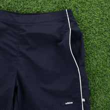 Load image into Gallery viewer, (2004) Women’s Adidas Spell Out Logo Piping Navy Sports Shorts - L (14-16)
