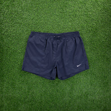 Load image into Gallery viewer, (1999) Nike Small Swoosh Embroidered Lined Navy Sports Shorts - XXL (38-42”)
