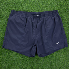 Load image into Gallery viewer, (1999) Nike Small Swoosh Embroidered Lined Navy Sports Shorts - XXL (38-42”)
