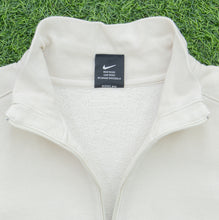 Load image into Gallery viewer, 1997 Nike Golf Small Spell Out Swoosh Embroidered Logo Piping Boxy Beige Quarter Zip Jumper - L
