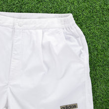 Load image into Gallery viewer, (1997) Adidas 3-Stripe Spell Out Embroidered Logo Pleated White Sport Shorts - L (34/36”)
