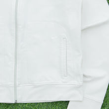 Load image into Gallery viewer, Women’s 2002 Nike Small Swoosh Embroidered Zip Up High Neck Fitted Sports White Track Jacket - M/L (12-14)

