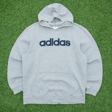 Load image into Gallery viewer, 2008 Adidas Spell Out Embroidered Logo Pullover Grey Hoodie - M/L
