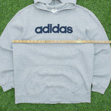 Load image into Gallery viewer, 2008 Adidas Spell Out Embroidered Logo Pullover Grey Hoodie - M/L
