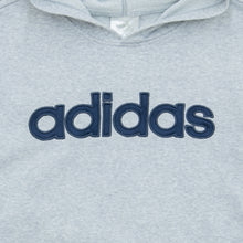 Load image into Gallery viewer, 2008 Adidas Spell Out Embroidered Logo Pullover Grey Hoodie - M/L
