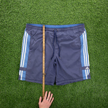 Load image into Gallery viewer, (2005) Adidas 3-Stripe Embroidered Navy Swim Sports Shorts - XL (36-40”)
