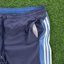 Load image into Gallery viewer, (2005) Adidas 3-Stripe Embroidered Navy Swim Sports Shorts - XL (36-40”)
