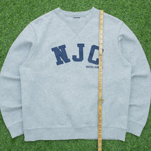 Load image into Gallery viewer, Nautica Jeans Co NJC Spell Out Embroidered Crewneck Grey Navy Sweatshirt - M

