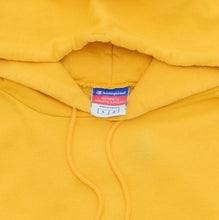 Load image into Gallery viewer, Champion Small Spell Out Graphic Embroidered Logo Drawstring Boxy Pullover Yellow Hoodie - L
