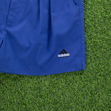 Load image into Gallery viewer, (1990) Adidas Equipment Embroidered Logo Pleated Blue Chino Shorts - L/XL (34-38”)
