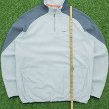 Load image into Gallery viewer, 2004 Nike Small Swoosh Embroidered Reflective Neck Pocket Quarter Zip Grey Fleece - L
