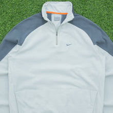 Load image into Gallery viewer, 2004 Nike Small Swoosh Embroidered Reflective Neck Pocket Quarter Zip Grey Fleece - L
