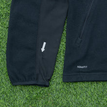 Load image into Gallery viewer, 2007 Nike Fit Small Swoosh Embroidered Nylon Panel Full Zip Black Fleece - L
