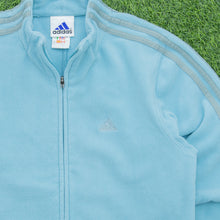 Load image into Gallery viewer, Women’s 2001 Adidas 3-Stripe Embroidered Logo Full Zip Light Blue Fleece - M (10-12)
