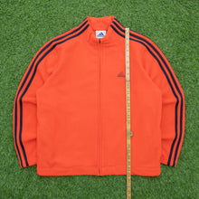 Load image into Gallery viewer, Women’s 2001 Adidas 3-Stripe Embroidered Logo Full Zip Orange Fleece - L (14-16)
