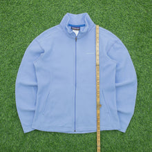 Load image into Gallery viewer, Women’s 1995 Patagonia Synchilla Embroidered Spell Out Logo Full Zip Light Blue Fleece - M (10-12)
