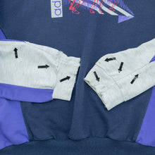 Load image into Gallery viewer, Adidas Originals Marathon Graphic Colour Block Oversized Boxy Mock Neck Pullover Navy Blue Sweatshirt - L (42/44)
