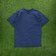 Load image into Gallery viewer, (2000) Nike Small Swoosh Embroidered Navy T-Shirt - L
